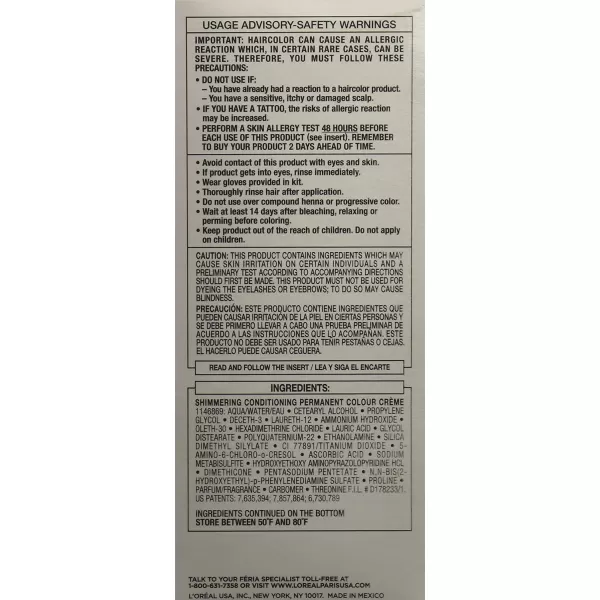 L'Oreal Paris Feria Multi-Faceted Shimmering Permanent Hair Color, B61 Downtown Brown, Hair Dye Kit, Pack of 2