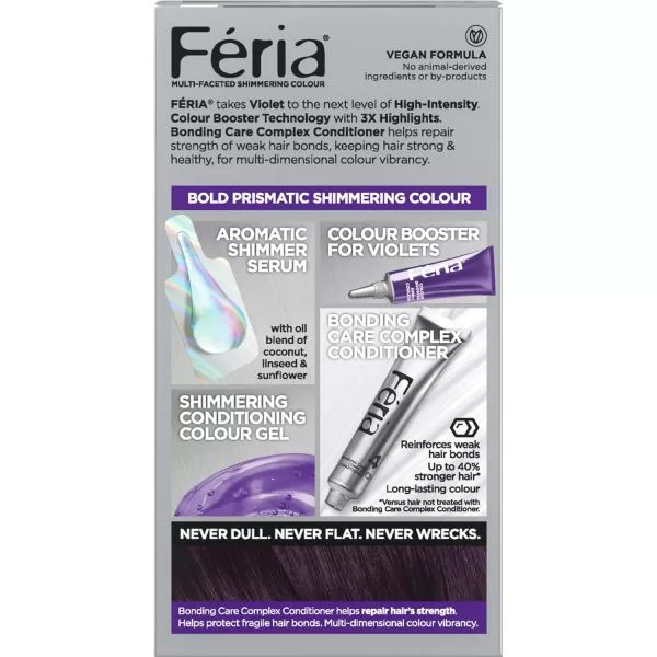 L'Oreal Paris Feria Multi-Faceted Shimmering Permanent Hair Color Hair Dye, V38 Violet Noir )