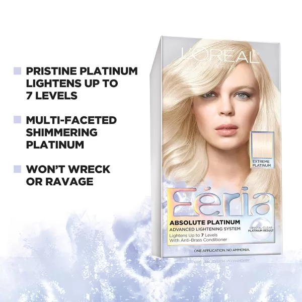 L'Oreal Paris Feria Multi-Faceted Shimmering Permanent Hair Color, Very Platinum, Pack of 1, Hair Dye