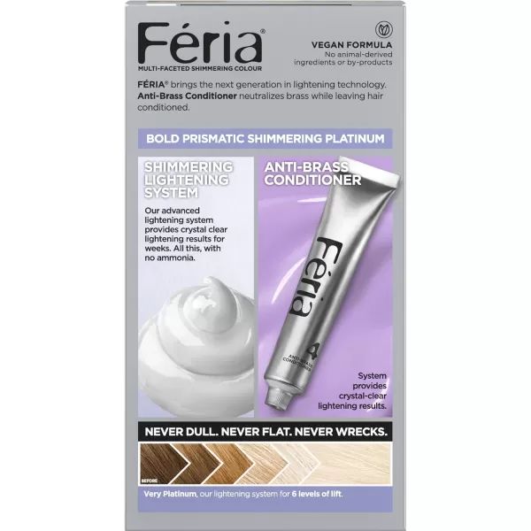 L'Oreal Paris Feria Multi-Faceted Shimmering Permanent Hair Color, Very Platinum, Pack of 1, Hair Dye