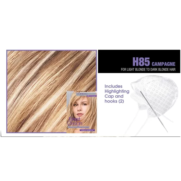 L'Oreal Paris Frost and Design Cap Hair Highlights For Long Hair, H85 Champagne, 1 kit