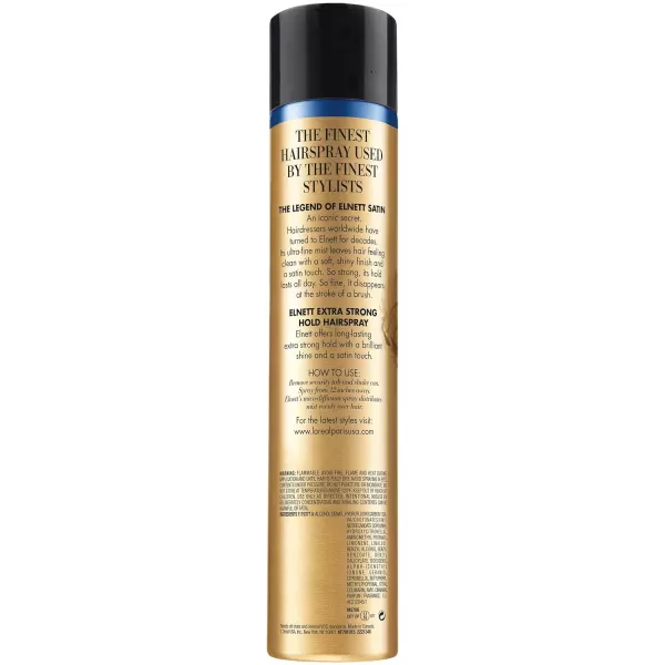 L'Oreal Paris Hair Care Elnett Satin Extra Strong Hold Hairspray, Unscented, 11 Ounce )