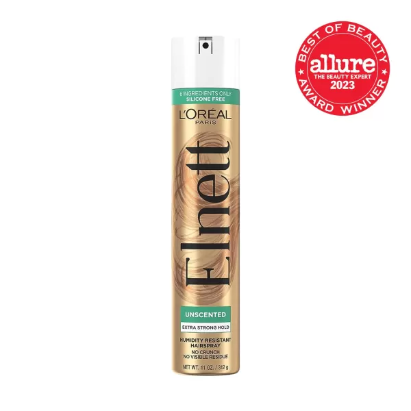 L'Oreal Paris Hair Care Elnett Satin Extra Strong Hold Hairspray, Unscented, 11 Ounce )