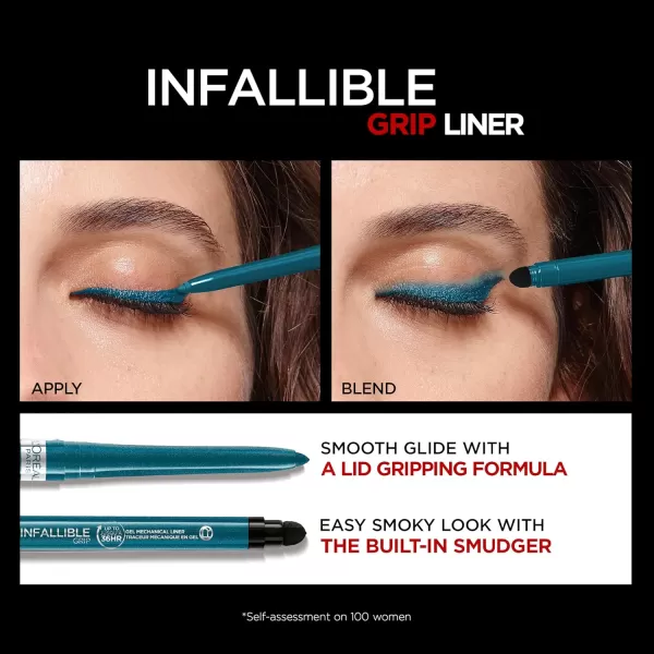L'Oreal Paris Infallible Grip Mechanical Gel Eyeliner Pencil, Smudge-Resistant, Waterproof Eye Makeup with Up to 36HR Wear, Polar White, 0.01 Oz