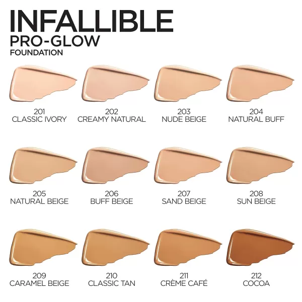 L'Oréal Paris Infallible Pro-Glow Foundation, Creamy Natural, 1 fl. oz.