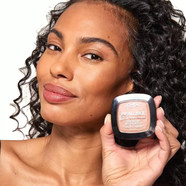 L'Oreal Paris Infallible Up to 24H Fresh Wear Soft Matte Longwear Bronzer. Waterproof, heatproof, Transfer, humidity and sweatproof, Light Medium, 0.31 oz