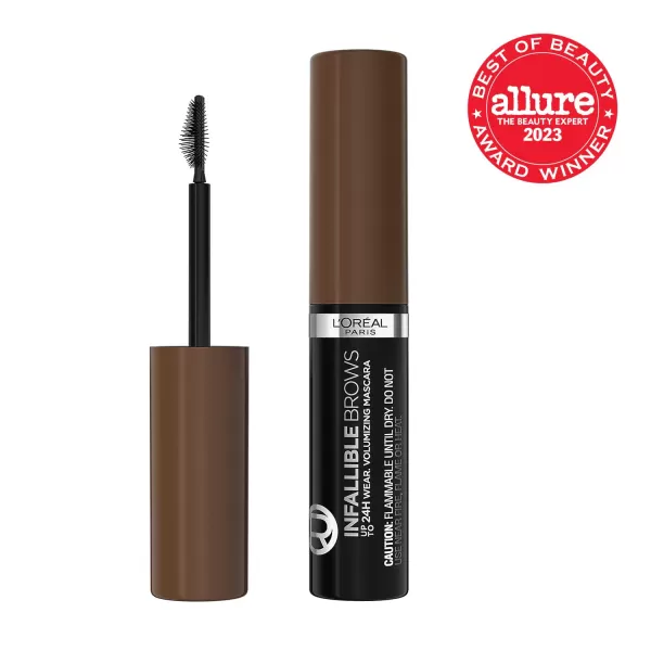 L'Oreal Paris Infallible Volumizing 24H Wear Brow Mascara, Long Lasting Eyebrow Makeup for 2X Fuller Eyebrows, 8.0 Light Blonde, 0.13 Fl Oz