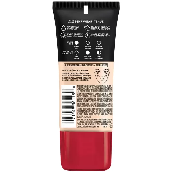 L'Oreal Paris K1828700 Infallible Pro-Matte Liquid Longwear Foundation Makeup, 102 Shell Beige, 1 Fl; Oz.
