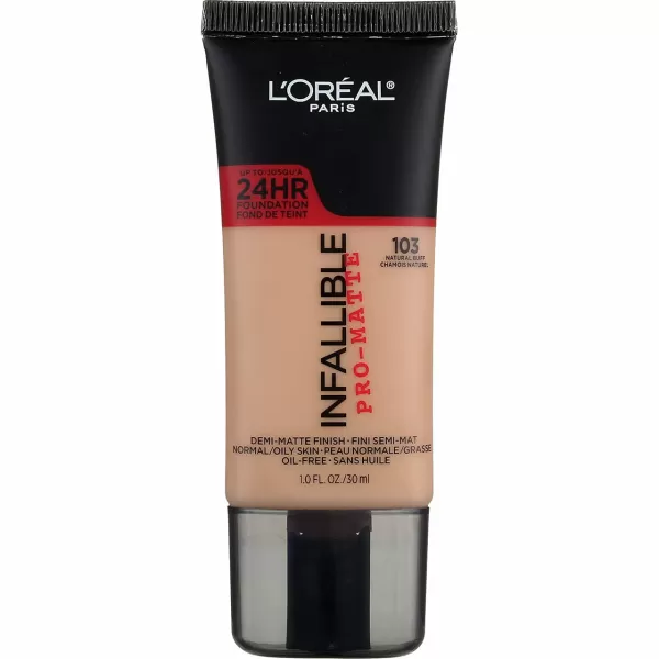 L'Oreal Paris K1828700 Infallible Pro-Matte Liquid Longwear Foundation Makeup, 102 Shell Beige, 1 Fl; Oz.