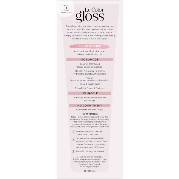 L'Oreal Paris Le Color One Step Hair Toning Gloss, Cool Blonde, 4 Ounce