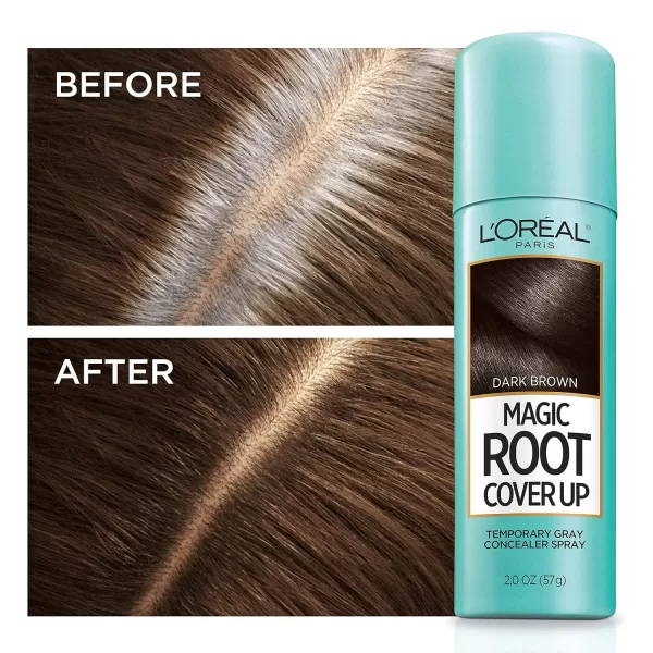 L'Oreal Paris Magic Root Cover Up Gray Concealer Spray Light Brown 2 oz.