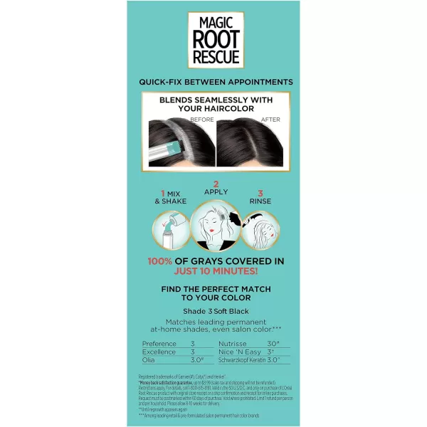 L'Oreal Paris Magic Root Rescue 10 Minute Root Hair Coloring Kit, Permanent Hair Color with Quick Precision Applicator, 100 percent Gray Coverage, 5 Medium Brown, 1 kit