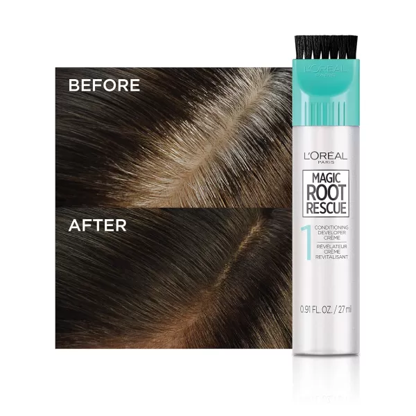 L'Oreal Paris Magic Root Rescue 10 Minute Root Hair Coloring Kit, Permanent Hair Color with Quick Precision Applicator, 100 percent Gray Coverage, 5 Medium Brown, 1 kit
