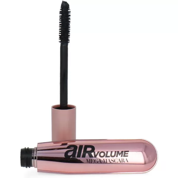 L'Oreal Paris Makeup Air Volume Mega Mascara, Lightweight &amp; Long-lasting Volumizing Mascara for Voluminous Eyelashes, Washable Blackest Black, 0.3 Fl Oz