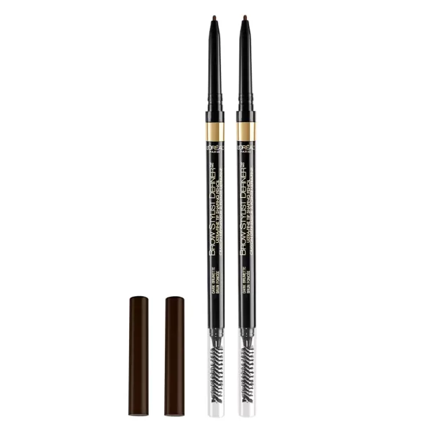 L'Oreal Paris Makeup Brow Stylist Definer Waterproof Eyebrow Pencil, Ultra-Fine Mechanical Pencil, Draws Tiny Brow Hairs and Fills in Sparse Areas and Gaps, Dark Brunette, 0.003 Ounce 