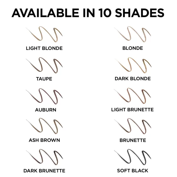 L'Oreal Paris Makeup Brow Stylist Definer Waterproof Eyebrow Pencil, Ultra-Fine Mechanical Pencil, Draws Tiny Brow Hairs and Fills in Sparse Areas and Gaps, Dark Brunette, 0.003 Ounce 