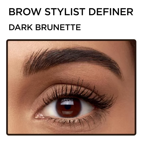 L'Oreal Paris Makeup Brow Stylist Definer Waterproof Eyebrow Pencil, Ultra-Fine Mechanical Pencil, Draws Tiny Brow Hairs and Fills in Sparse Areas and Gaps, Dark Brunette, 0.003 Ounce 