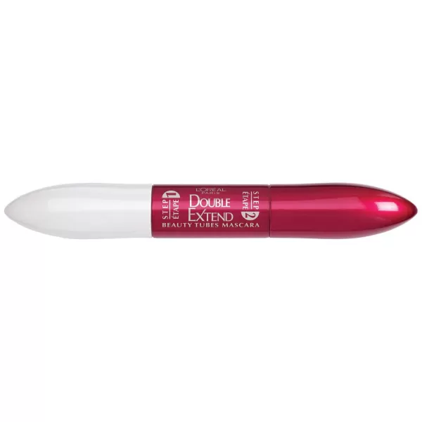L'Oreal Paris Makeup Double Extend Beauty Tubes Lengthening 2 Step Mascara, Black, 1 Tube