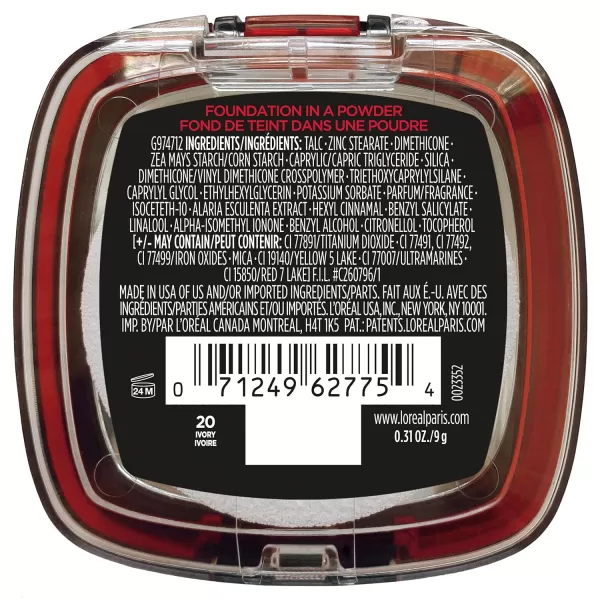L'Oreal Paris Makeup Infallible Fresh Wear Foundation in a Powder, Up to 24H Wear, Waterproof, Vanilla, 0.31 oz.