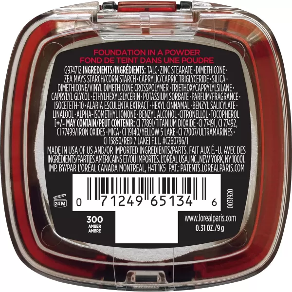 L'Oreal Paris Makeup Infallible Fresh Wear Foundation in a Powder, Up to 24H Wear, Waterproof, Vanilla, 0.31 oz.