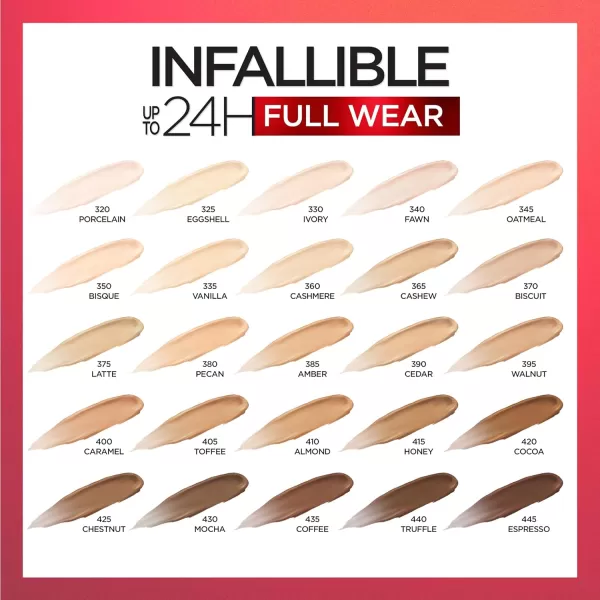 L'Oreal Paris Makeup Infallible Full Wear Waterproof Matte Concealer, Full Coverage, Pecan, 0.33 fl. oz.