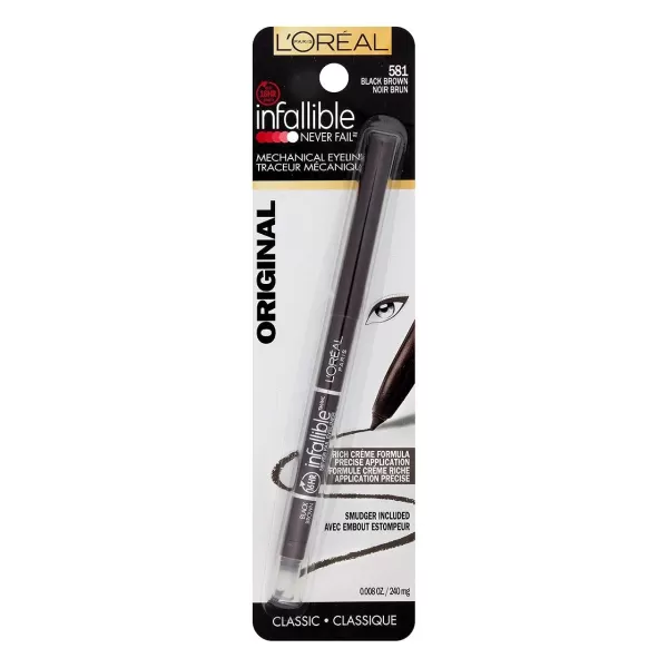 L'Oreal Paris Makeup Infallible Never Fail Original Mechanical Pencil Eyeliner with Built in Sharpener, Slate, 0.008 oz.