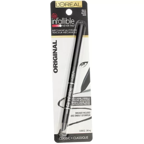 L'Oreal Paris Makeup Infallible Never Fail Original Mechanical Pencil Eyeliner with Built in Sharpener, Slate, 0.008 oz.