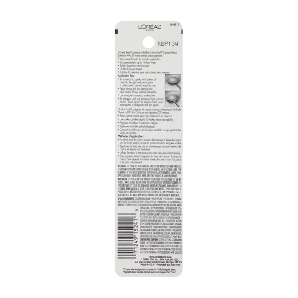 L'Oreal Paris Makeup Infallible Never Fail Original Mechanical Pencil Eyeliner with Built in Sharpener, Slate, 0.008 oz.