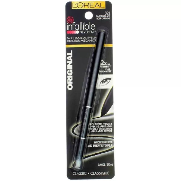 L'Oreal Paris Makeup Infallible Never Fail Original Mechanical Pencil Eyeliner with Built in Sharpener, Slate, 0.008 oz.