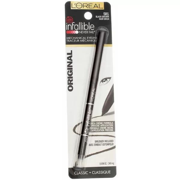 L'Oreal Paris Makeup Infallible Never Fail Original Mechanical Pencil Eyeliner with Built in Sharpener, Slate, 0.008 oz.