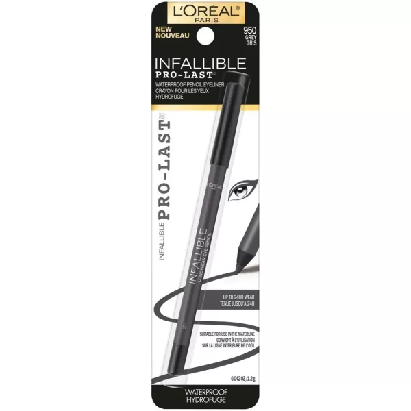 L'Oreal Paris Makeup Infallible Pro-Last Pencil Eyeliner, Waterproof and Smudge-Resistant, Glides on Easily to Create any Look, Black, 0.042 oz., 2 Count