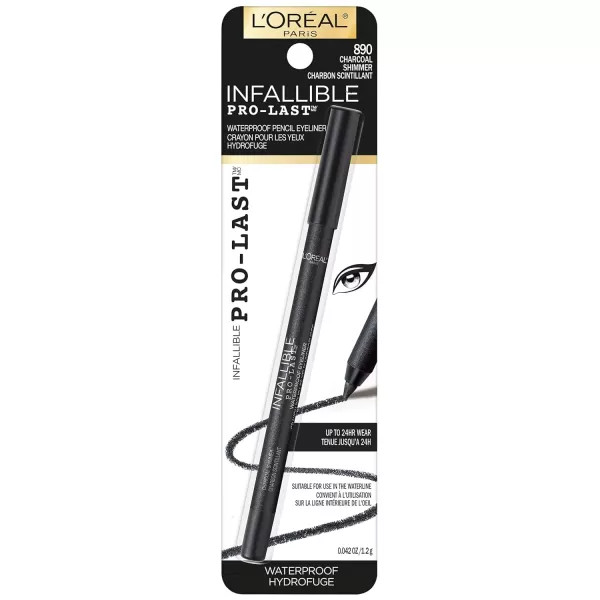 L'Oreal Paris Makeup Infallible Pro-Last Pencil Eyeliner, Waterproof and Smudge-Resistant, Glides on Easily to Create any Look, Brown, 0.042 oz.