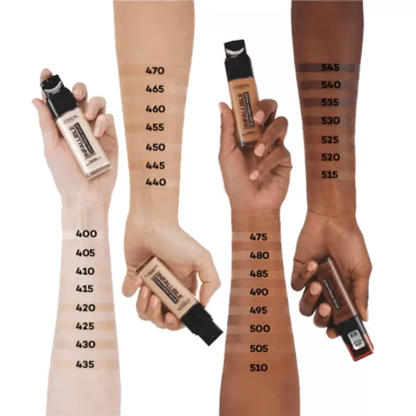 L'Oreal Paris Makeup Infallible Up to 24 Hour Fresh Wear Lightweight Foundation, Hazelnut, 1 Fl Oz.