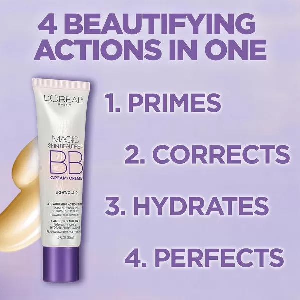 L'Oréal Paris Makeup Magic Skin Beautifier BB Cream Tinted Moisturizer, Medium, 1 fl oz, 1 Count