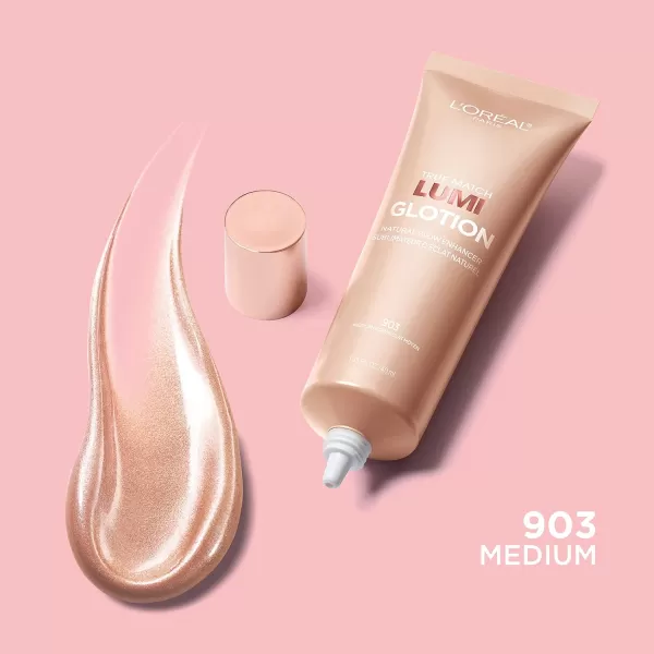 L'Oreal Paris Makeup True Match Lumi Glotion, Natural Glow Enhancer, Illuminator Highlighter Skin Tint, for an All Day Radiant Glow, Medium, 1.35 Ounces