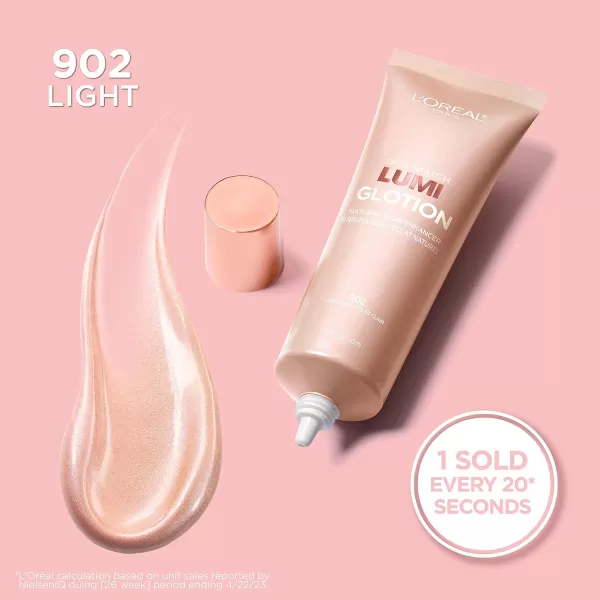 L'Oreal Paris Makeup True Match Lumi Glotion, Natural Glow Enhancer, Illuminator Highlighter Skin Tint, for an All Day Radiant Glow, Medium, 1.35 Ounces