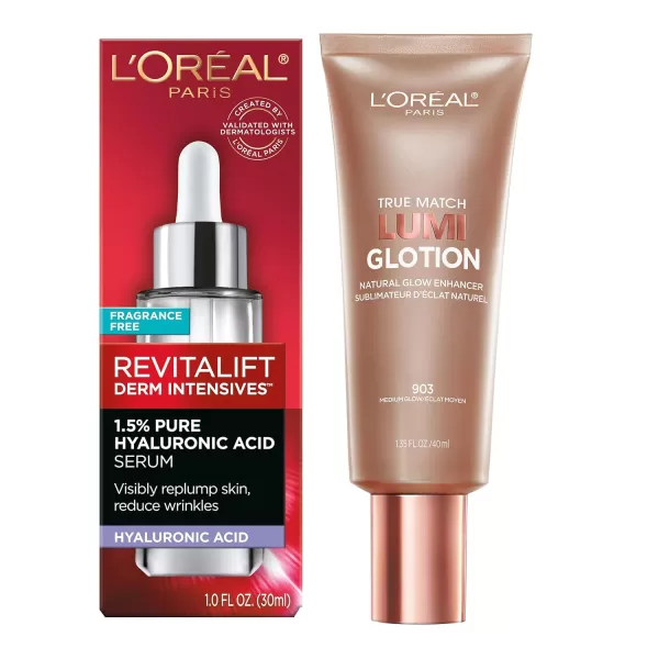 L'Oreal Paris Makeup True Match Lumi Glotion, Natural Glow Enhancer, Illuminator Highlighter Skin Tint, for an All Day Radiant Glow, Medium, 1.35 Ounces