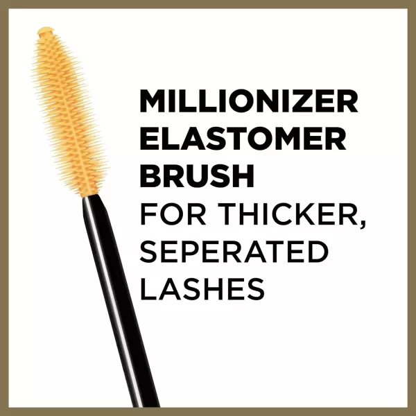 L’Oreal Paris Makeup Voluminous Million Lashes Mascara, Volumizing Collagen Infused Eye Makeup, Amplifying Mascara Brush, Washable, Blackest Black, 0.3 Fl Oz., 2 Count