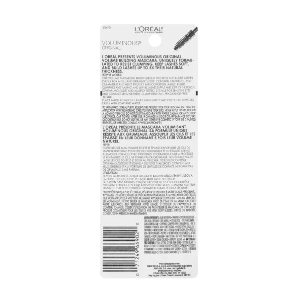 L’Oreal Paris Makeup Voluminous Original Volume Building Mascara, Carbon Black, 0.26 Fl Oz