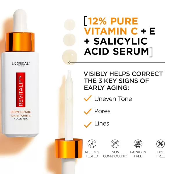 L'Oreal Paris Revitalift 1.5% Pure Hyaluronic Acid Face Serum, Hydrate &amp; Reduce Wrinkles, Fragrance Free 1.7 oz