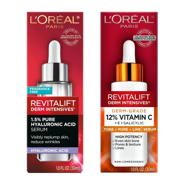 L'Oreal Paris Revitalift 1.5% Pure Hyaluronic Acid Face Serum, Hydrate &amp; Reduce Wrinkles, Fragrance Free 1.7 oz