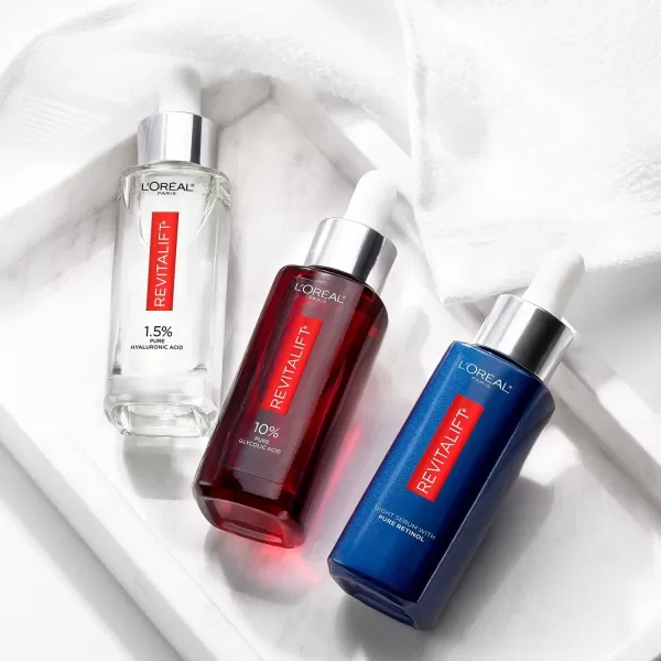 L'Oreal Paris Revitalift 1.5% Pure Hyaluronic Acid Face Serum, Hydrate &amp; Reduce Wrinkles, Fragrance Free 1.7 oz
