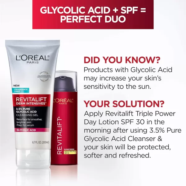 L'Oreal Paris Revitalift 3.5% Pure Glycolic Acid Brightening Cleansing Gel wth Salicylic Acid 6.7 fl oz)
