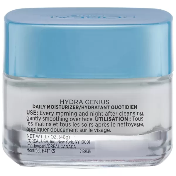 L'Oreal Paris Skincare Hydra Genius Daily Liquid Care Oil-Free Face Moisturizer for Normal to Dry Skin, Hyaluronic Acid Moisturizer for Face with Aloe Water and Hyaluronic Acid, 3.04 fl. oz.)
