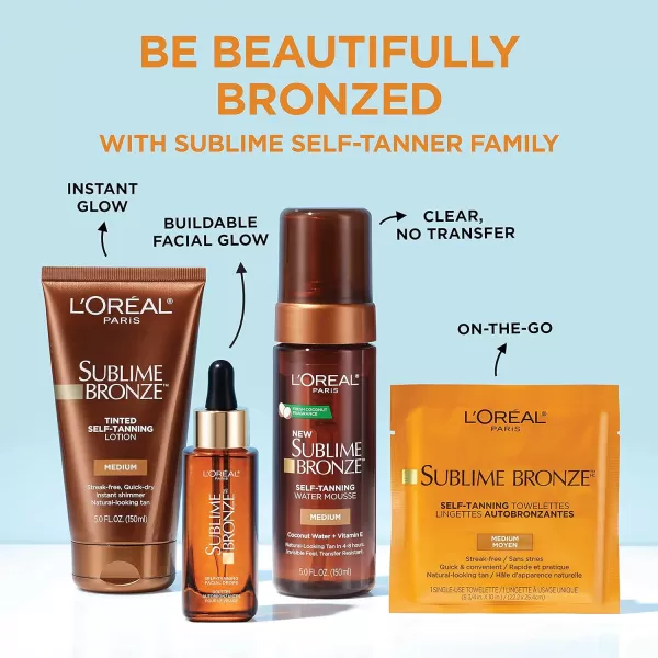 L'Oreal Paris Sublime Bronze Tinted Self Tanning Lotion, Medium Natural Tan 5 fl. Oz