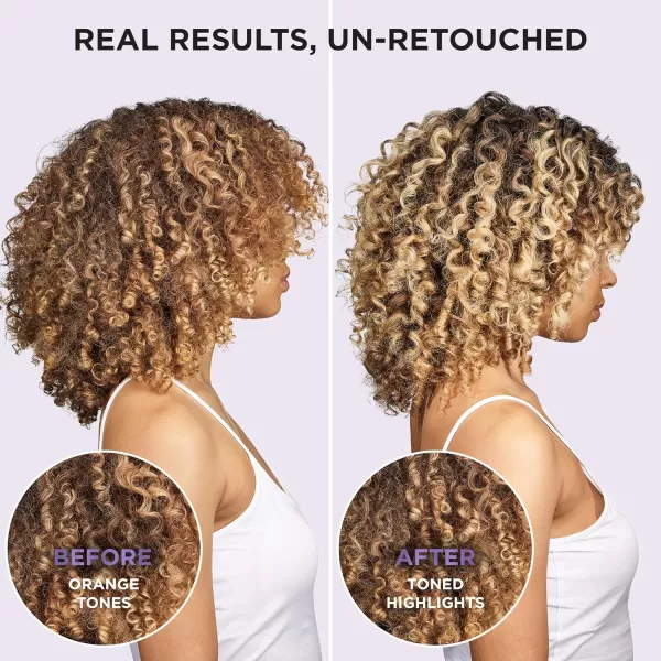 L’Oreal Paris Sulfate Free Brass Toning Purple Conditioner for Blonde, Bleached, Silver, or Brown Highlighted Hair, EverPure, 23 Fl Oz 