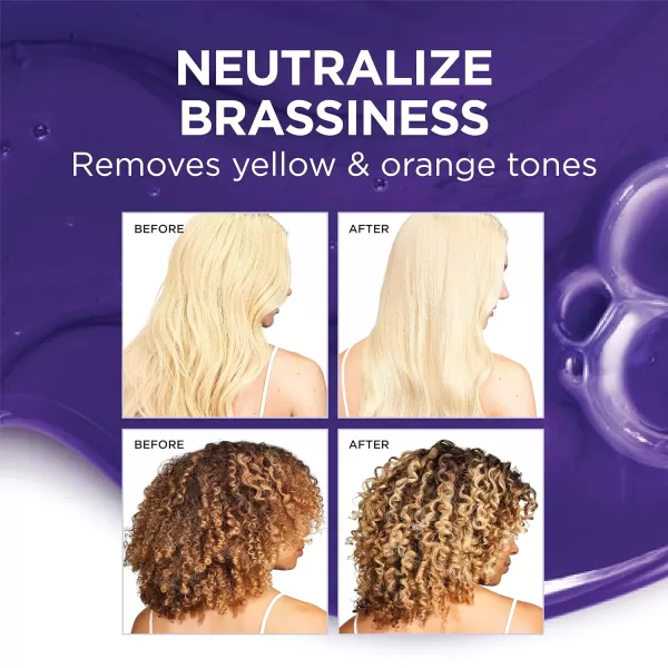 L’Oreal Paris Sulfate Free Brass Toning Purple Shampoo for Blonde, Bleached, Silver, or Brown Highlighted Hair, EverPure, 6.8 Fl Oz 
