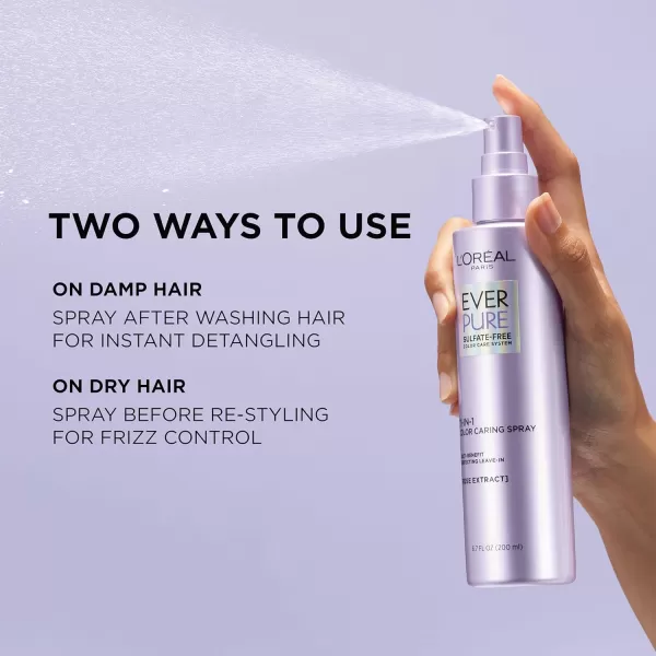 L’Oréal Paris Sulfate Free Moisture 21-in-1 Leave-In Conditioner for Dry Hair, EverPure, 6.8 fl oz )