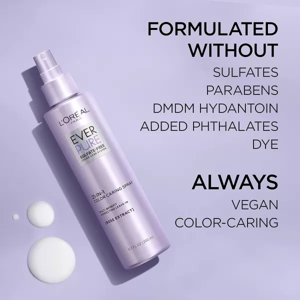 L’Oréal Paris Sulfate Free Moisture 21-in-1 Leave-In Conditioner for Dry Hair, EverPure, 6.8 fl oz )