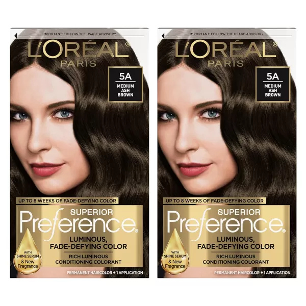 L'Oreal Paris Superior Preference Fade-Defying + Shine Permanent Hair Color, 5G Medium Golden Brown, Pack of 1, Hair Dye